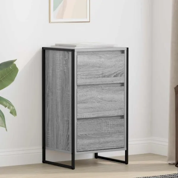 vidaXL Byråer>Sideboard med låda Grå Sonoma 42 x 36 x 75.5 cm Konstruerat trä