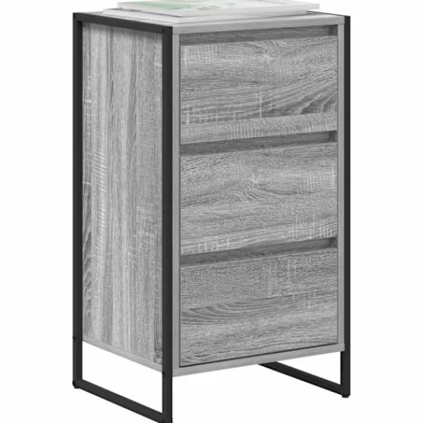 vidaXL Byråer>Sideboard med låda Grå Sonoma 42 x 36 x 75.5 cm Konstruerat trä