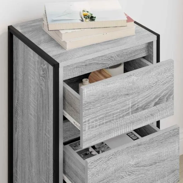vidaXL Byråer>Sideboard med låda Grå Sonoma 42 x 36 x 75.5 cm Konstruerat trä