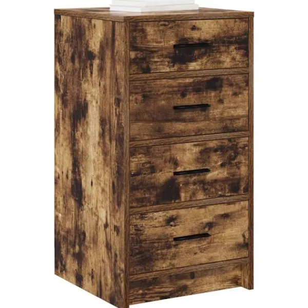 vidaXL Byråer>Sideboard med låda Rökfärgad ek 40 x 41 x 75 cm Konstruerat trä
