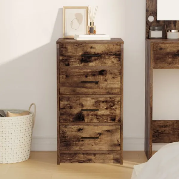 vidaXL Byråer>Sideboard med låda Rökfärgad ek 40 x 41 x 75 cm Konstruerat trä