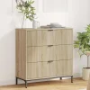 vidaXL Byråer>Sideboard med låda Sonoma-ek 79,5 x 33 x 82 cm Konstruerat trä