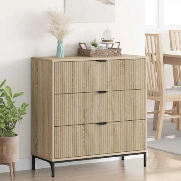 vidaXL Byråer>Sideboard med låda Sonoma-ek 79,5 x 33 x 82 cm Konstruerat trä