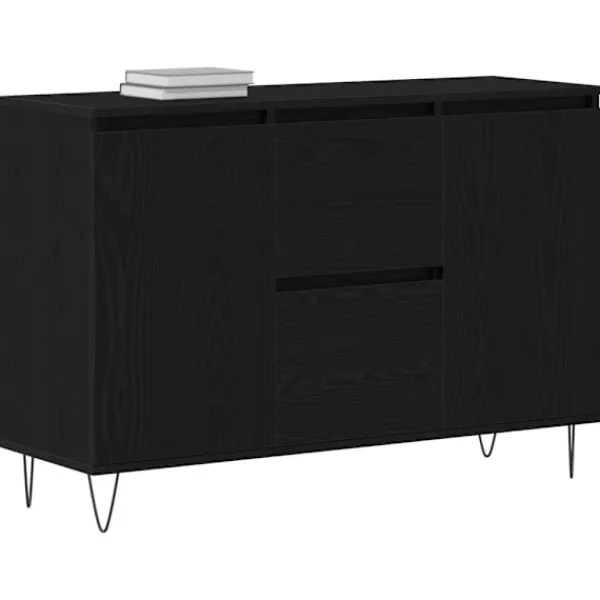 vidaXL Sideboards>Sideboard med låda Svart Ek 101,5 x 35 x 70 cm Konstruerat trä