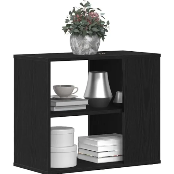 vidaXL Sideboards>Sideboard med låda Svart Ek 60 x 30 x 50 cm Konstruerat trä