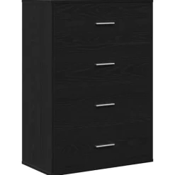 vidaXL Byråer>Sideboard med låda Svart Ek 60 x 31 x 84 cm Konstruerat trä