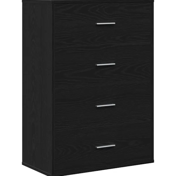 vidaXL Byråer>Sideboard med låda Svart Ek 60 x 31 x 84 cm Konstruerat trä