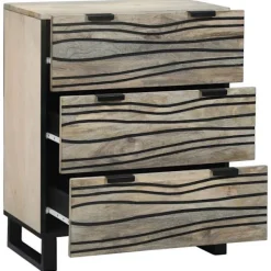 vidaXL Sideboards>Sideboard med låda Vit 60 x 33.5 x 75 cm Massivt Mangoträ