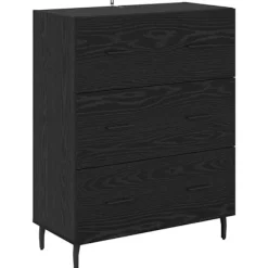 vidaXL Byråer>Sideboard Svart Ek 69,5 x 34 x 90 cm Konstruerat trä och järn