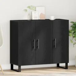 vidaXL Sideboards>Sideboard Svart Ek 90 x 34 x 80 cm Konstruerat trä