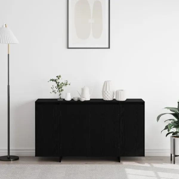 vidaXL Sideboards>Sideboard Svart Ek 135 x 41 x 75 cm Konstruerat trä
