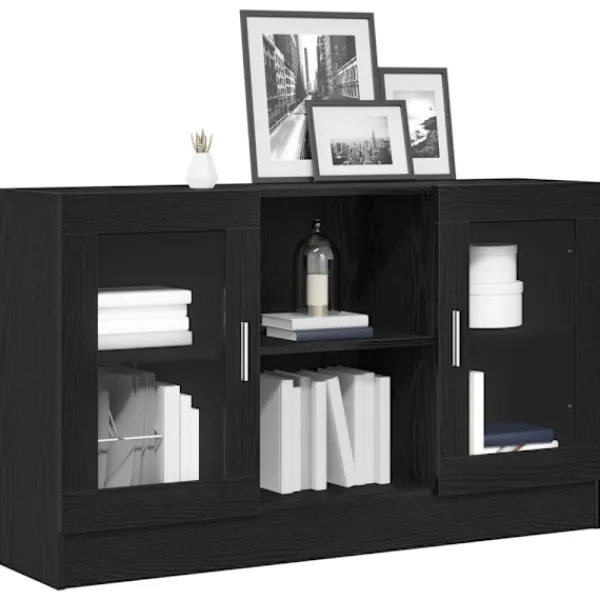 vidaXL Sideboards>Sideboard Svart Ek 120 x 30,5 x 70 cm Konstruerat trä