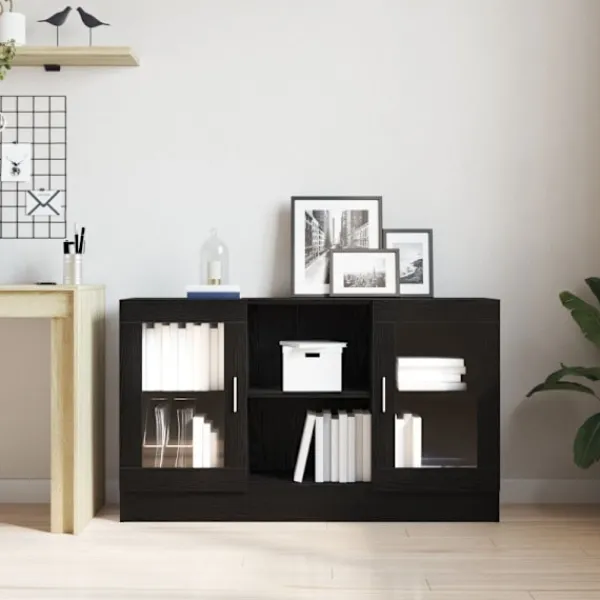 vidaXL Sideboards>Sideboard Svart Ek 120 x 30,5 x 70 cm Konstruerat trä
