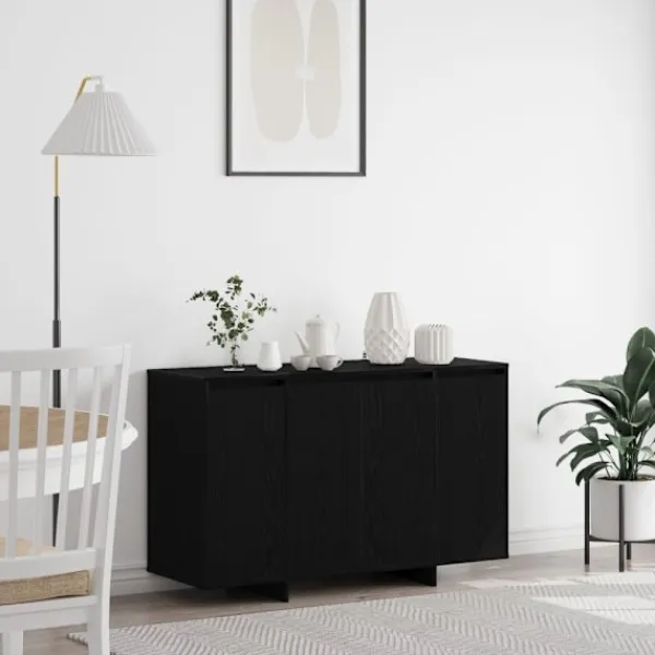 vidaXL Sideboards>Sideboard Svart ek 120 x 41 x 75 cm Konstruerat trä