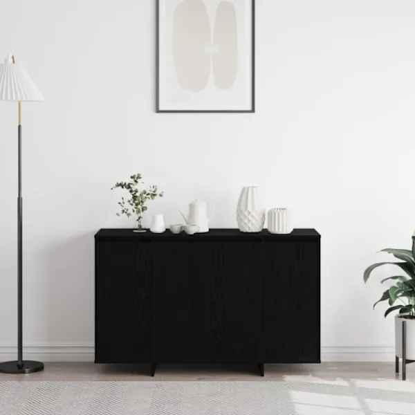 vidaXL Sideboards>Sideboard Svart ek 120 x 41 x 75 cm Konstruerat trä