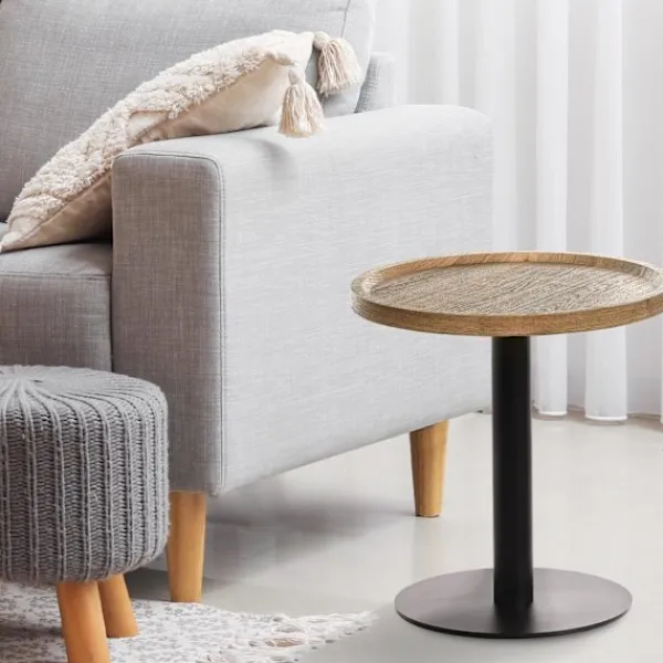 BellaFurn Soffbord>Sidobord - soffbord - stabil design med matt svart ram