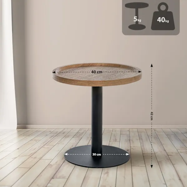 BellaFurn Soffbord>Sidobord - soffbord - stabil design med matt svart ram