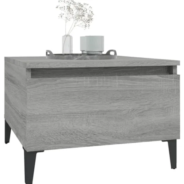 vidaXL Soffbord>Sidobord 2 st grå sonoma 50x46x35 cm konstruerat trä