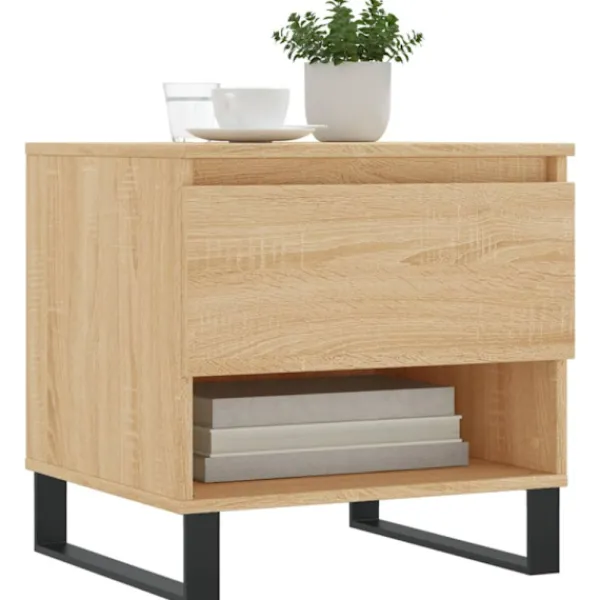 vidaXL Småbord>Sidobord 2 st sonoma-ek 50x46x50 cm konstruerat trä