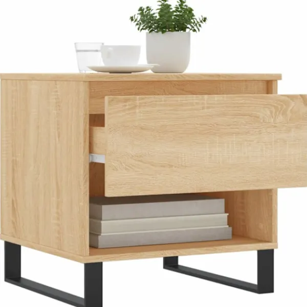 vidaXL Småbord>Sidobord 2 st sonoma-ek 50x46x50 cm konstruerat trä