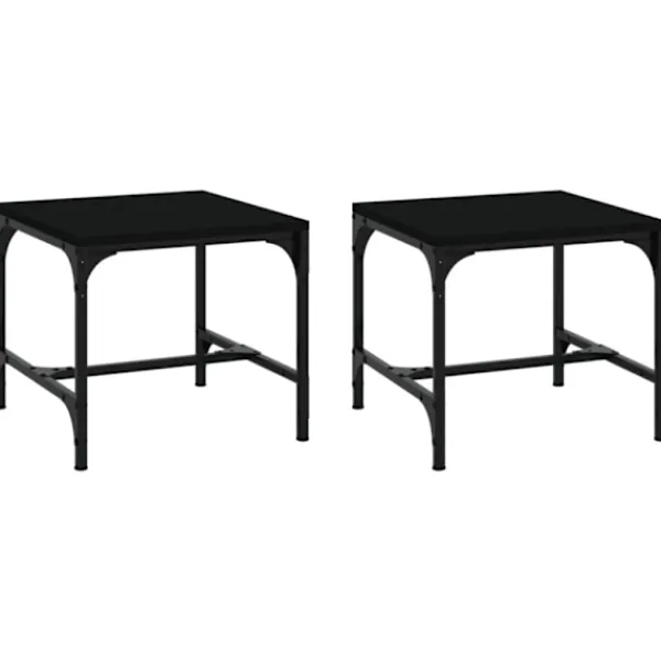 vidaXL Småbord>Sidobord 2 st svart 40x40x35 cm konstruerat trä