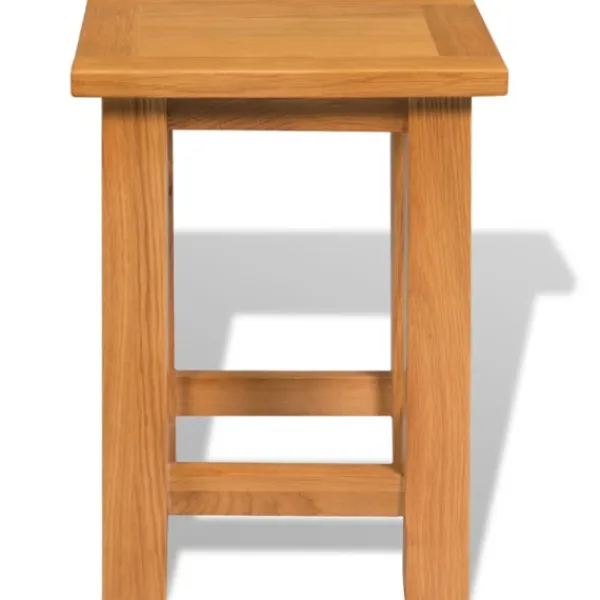 vidaXL Småbord>Sidobord 2 st 27x24x37 cm massiv ek