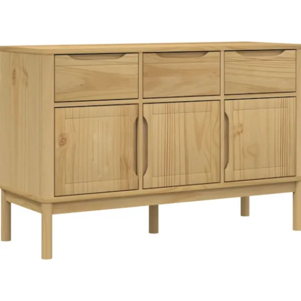 vidaXL Sideboards>Sidobord FLORO vaxbrun 114x43x74 cm massiv furu