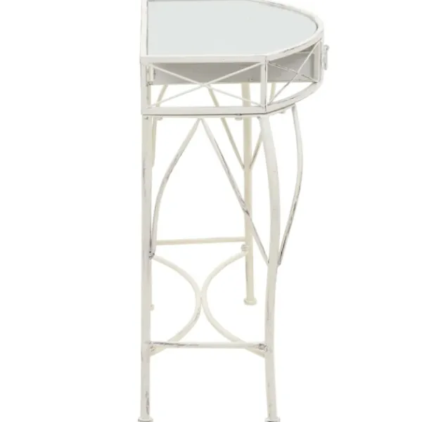 vidaXL Småbord>Sidobord fransk stil metall 82x39x76 cm vit