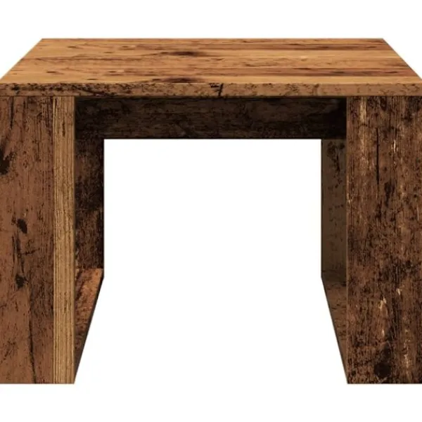 vidaXL Soffbord>Sidobord åldrat trä 50x50x35 cm konstruerat trä