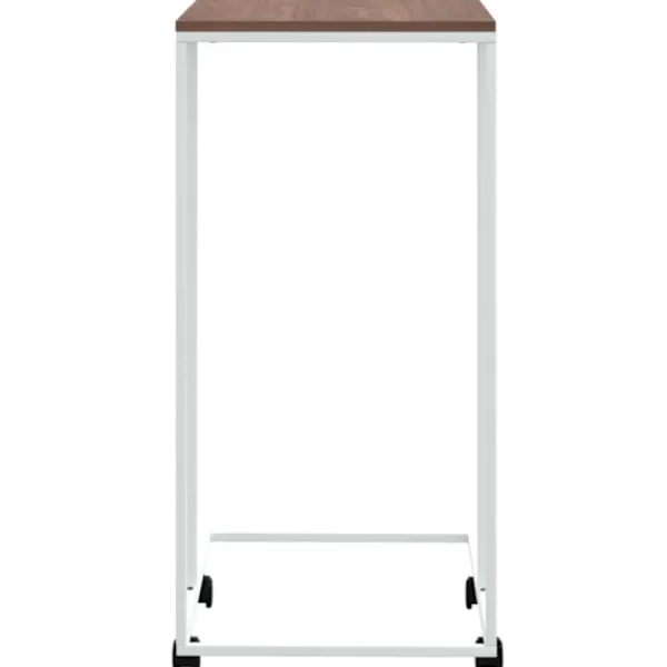 vidaXL Småbord>Sidobord med hjul vit 40x30x63,5 cm konstruerat trä