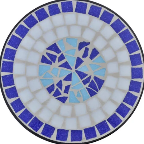 vidaXL Småbord>Sidobord med mosaik blå vit