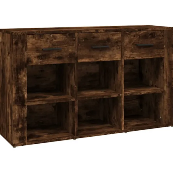 vidaXL Byråer>Sidobord rökfärgad ek 100x30x59,5 cm konstruerat trä