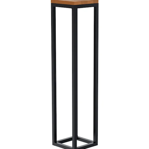 BellaFurn Småbord>Sidobord, soffbord - Robust design - Solid Oak & Matte Black Metal | Storlek: 20x20x90 cm