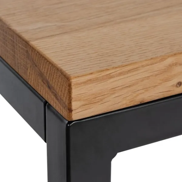 BellaFurn Småbord>Sidobord, soffbord - Robust design - Solid Oak & Matte Black Metal | Storlek: 20x20x90 cm