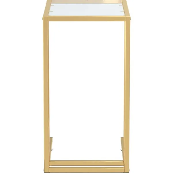 vidaXL Småbord>Sidobord till datorbord genomskinligt 50x35x65 cm härdat glas