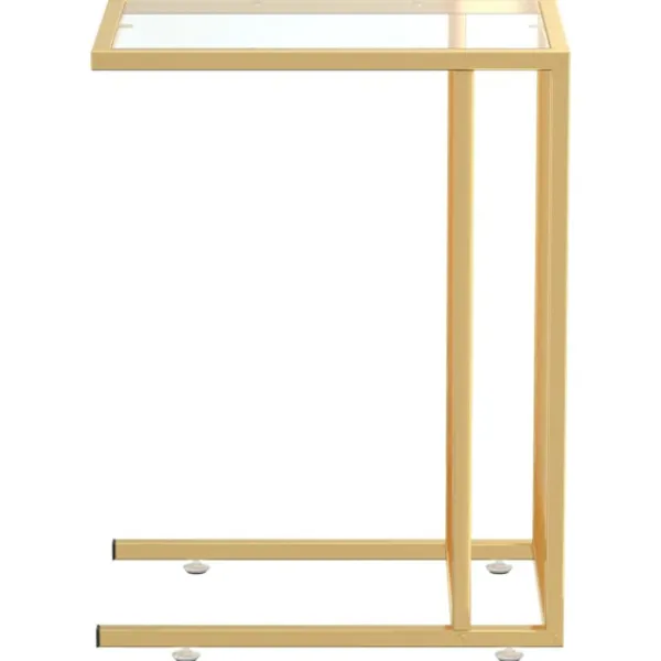 vidaXL Småbord>Sidobord till datorbord genomskinligt 50x35x65 cm härdat glas