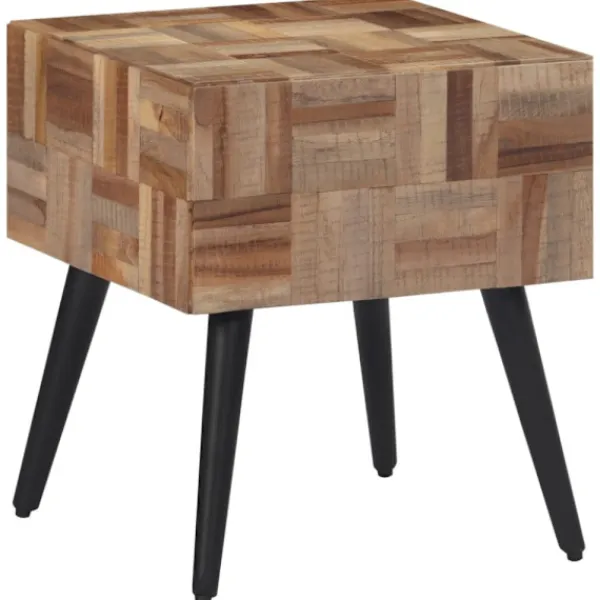 vidaXL Småbord>Sidobord 40x40x45 cm massiv återvunnen teak