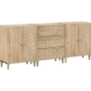 vidaXL Sideboards>Sidoskåp 3 st 60x33x75 cm massivt mangoträ