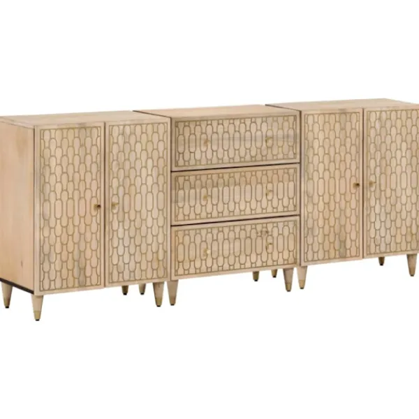 vidaXL Sideboards>Sidoskåp 3 st 60x33x75 cm massivt mangoträ