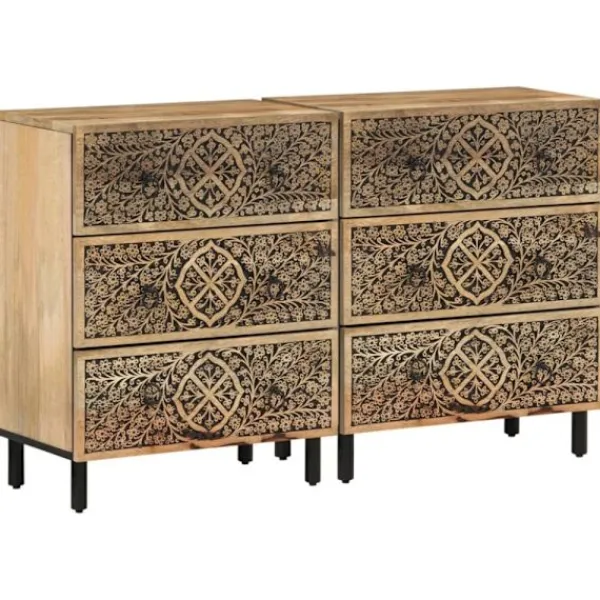 vidaXL Sideboards>Sidoskåp 2 st 60x33x75 cm massivt mangoträ