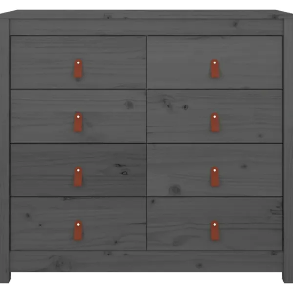 vidaXL Byråer>Sidoskåp grå 100x40x90 cm massiv furu