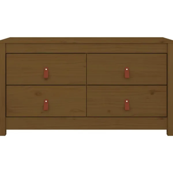 vidaXL Byråer>Sidoskåp honungsbrun 100x40x54 cm massiv furu