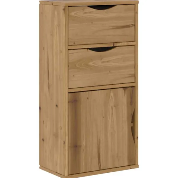 vidaXL Skåp>Sidoskåp med lådor "ODDA" 40x24x79 cm massivt trä furu