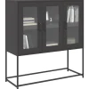 vidaXL Sideboards>Sidoskåp svart 100,5x39x107 cm kallvalsat stål