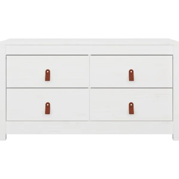 vidaXL Byråer>Sidoskåp vit 100x40x54 cm massiv furu