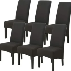 Stolar>Simplicity Home Bedroom Plus Hög Stretch Mjölksilke Vattentätt Stolsöverdrag - Svart, 6 st