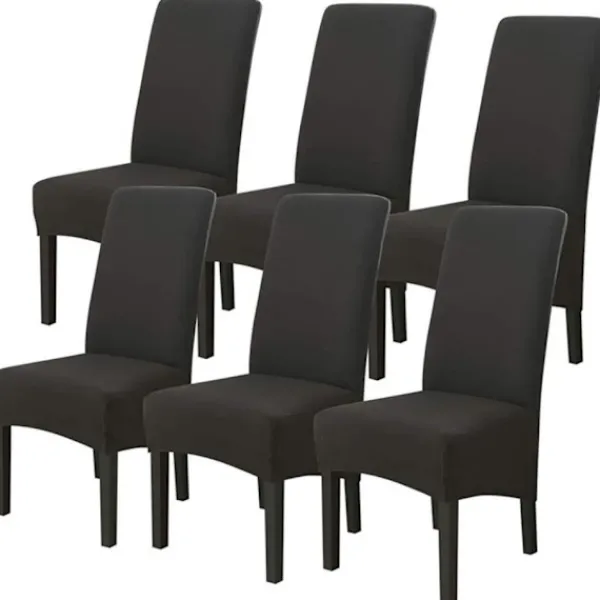 Stolar>Simplicity Home Bedroom Plus Hög Stretch Mjölksilke Vattentätt Stolsöverdrag - Svart, 6 st