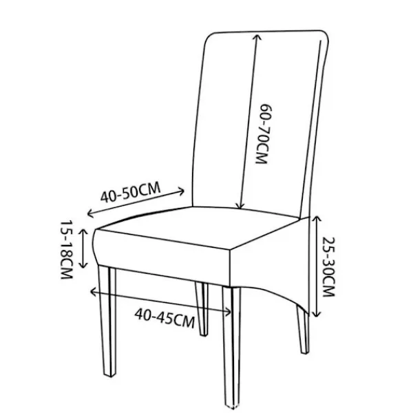 Stolar>Simplicity Home Bedroom Plus Hög Stretch Mjölksilke Vattentätt Stolsöverdrag - Svart, 6 st