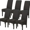 Stolar>Simplicity Home Sovrum Plus Högstretch Mjölksilke Vattentät Stolsöverdrag - Svart, 6-pack