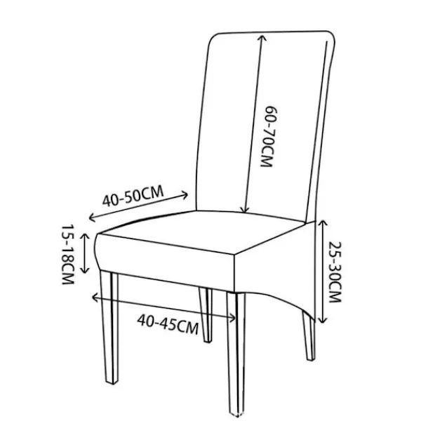 Stolar>Simplicity Home Sovrum Plus Högstretch Mjölksilke Vattentät Stolsöverdrag - Svart, 6-pack